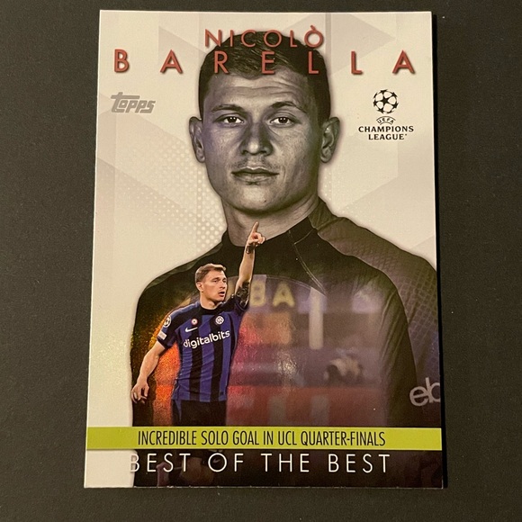 Topps 2023-24 UEFA European Nights and Best of the Best Nicolò Barella Cards - Picture 3 of 9